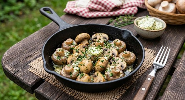 Champignons mit Kräuterbutter